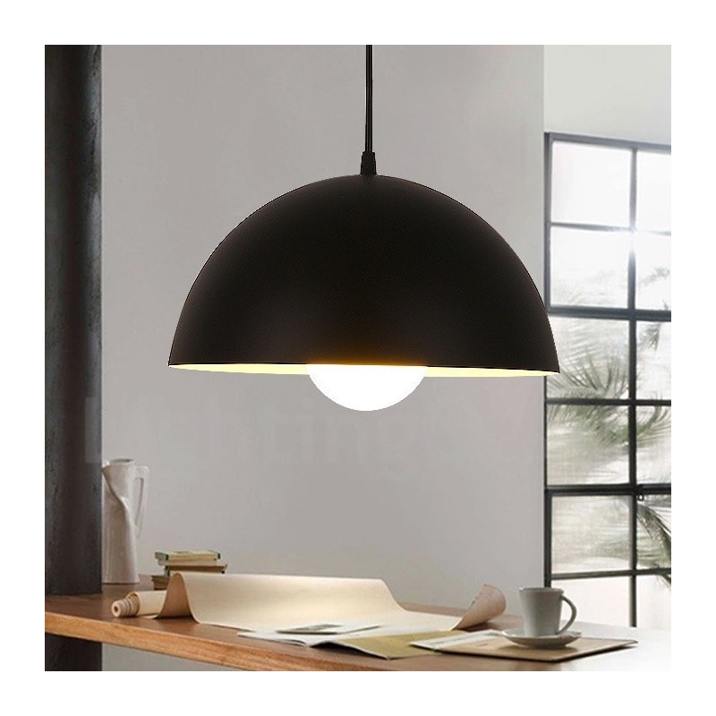 Lámpara colgante moderna contemporánea de acero de 1 luz con pantalla de aleación de aluminio