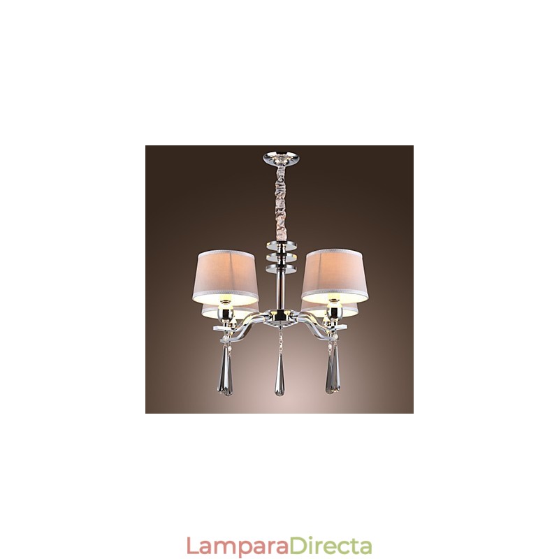 Lámpara de araña moderna, contemporánea, tradicional, clásica, rústica, estilo cabaña, vintage, de metal cromado y cristal de isla