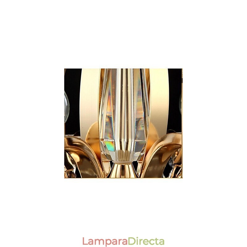 Lámpara de araña de cristal de hierro forjado dorado de alta calidad de 8 luces