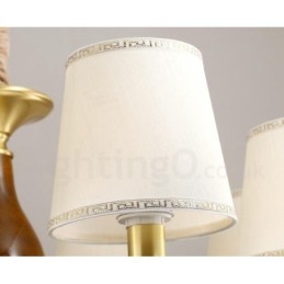 Lámpara colgante de latón rústico retro de lujo de 15 luces con pantalla de cristal
