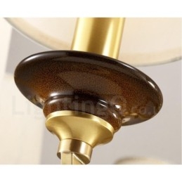 Lámpara colgante de latón rústico retro de 6 luces con pantalla de cristal