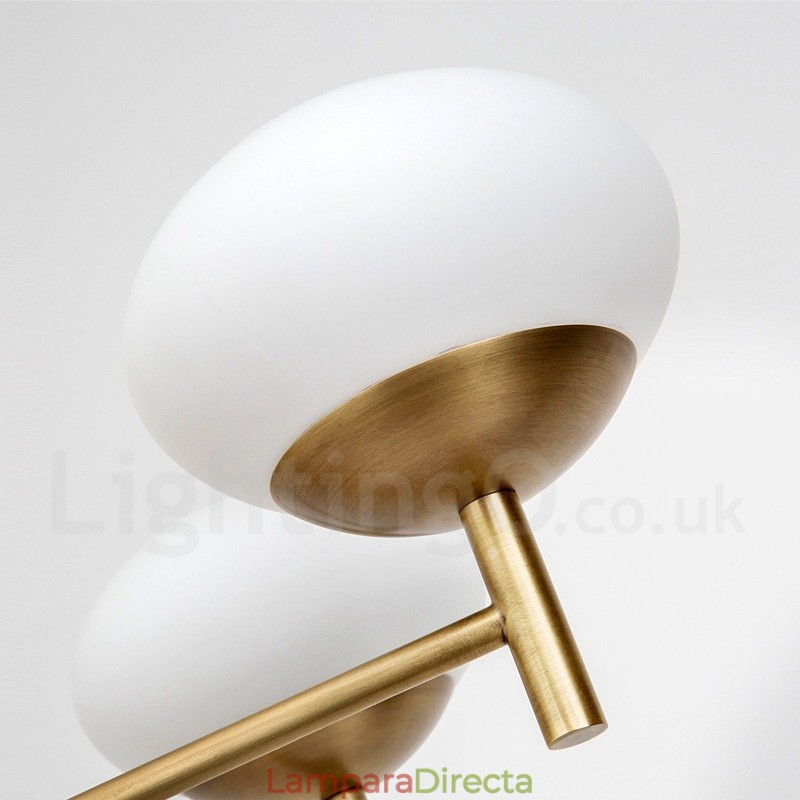 Lámpara colgante de latón rústico retro de lujo de 9 luces con pantalla de cristal