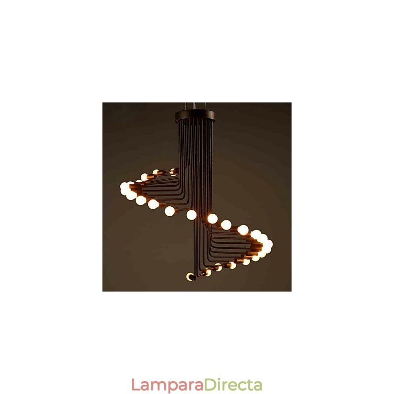 Lámpara de araña de metal con pintura campestre