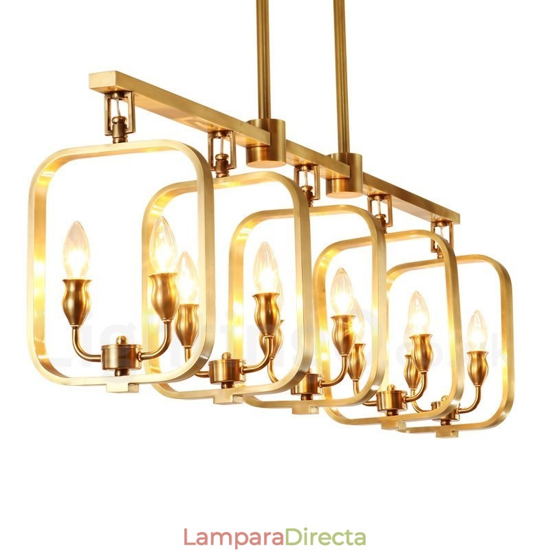 Lámpara colgante de latón de lujo estilo rústico retro