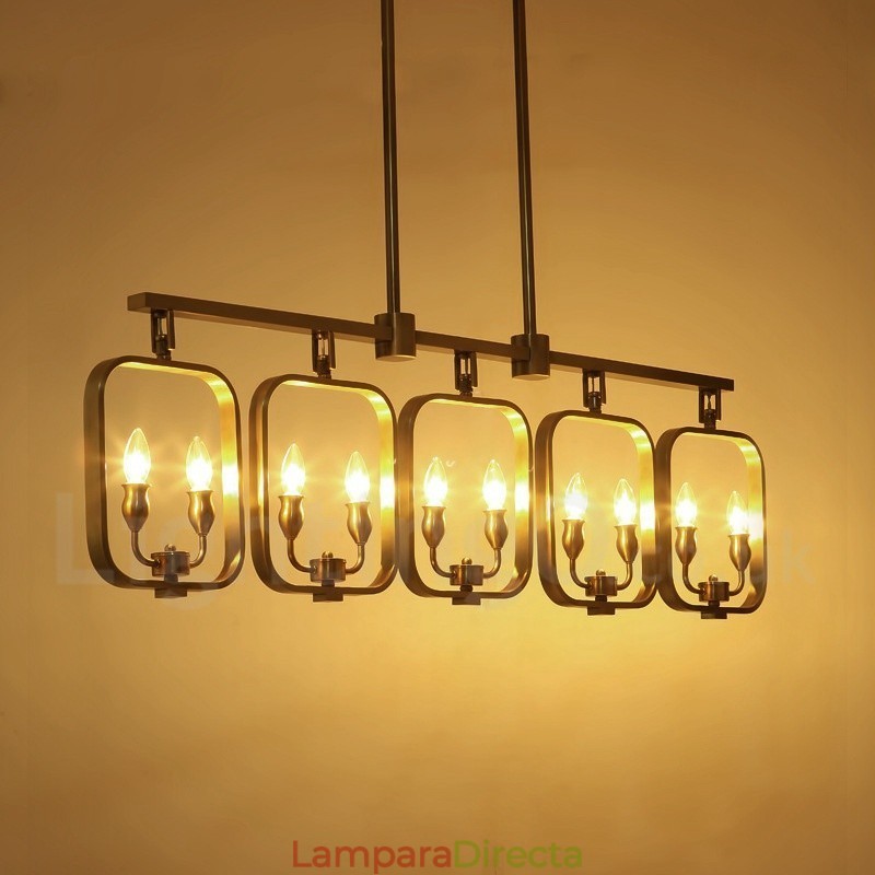 Lámpara colgante de latón de lujo estilo rústico retro