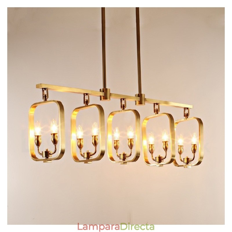 Lámpara colgante de latón de lujo estilo rústico retro