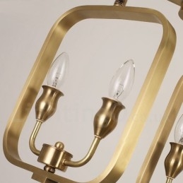 Lámpara colgante de latón rústico retro de 6 luces