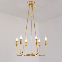 Lámpara colgante de latón rústico retro de lujo de 6 luces y 8 luces