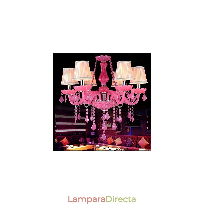 Lámpara de café Proyecto Luz Vela Cristal Lámpara colgante Rosa A