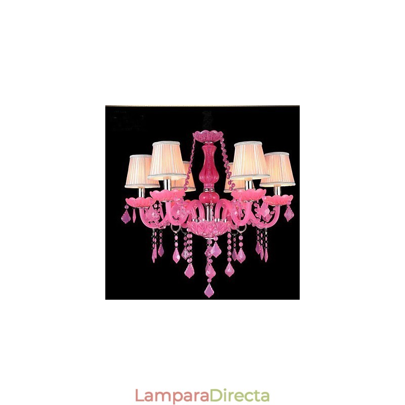 Lámpara de café Proyecto Luz Vela Cristal Lámpara colgante Rosa A