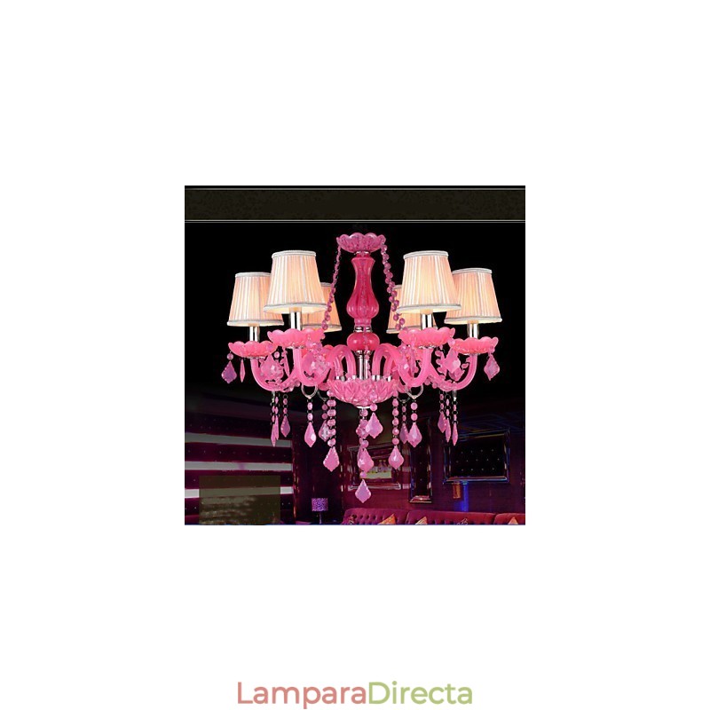 Lámpara de café Proyecto Luz Vela Cristal Lámpara colgante Rosa A