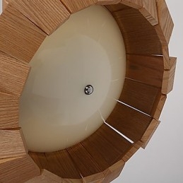 Lámpara de araña de madera rústica de bambú