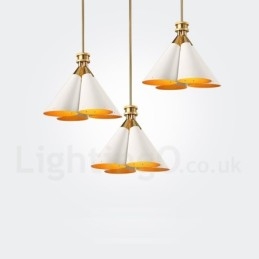 Lámpara colgante de aleación de aluminio de lujo, estilo rústico retro, de 4 luces, con pantalla de aleación de aluminio.