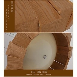 Lámpara de araña de madera rústica de bambú
