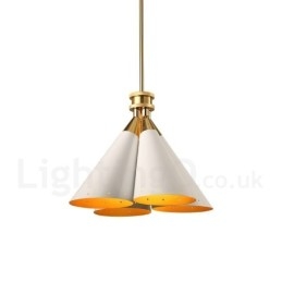 Lámpara colgante de aleación de aluminio de lujo, estilo rústico retro, de 4 luces, con pantalla de aleación de aluminio.