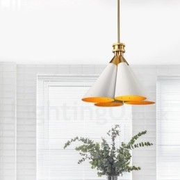 Lámpara colgante de aleación de aluminio de lujo, estilo rústico retro, de 4 luces, con pantalla de aleación de aluminio.