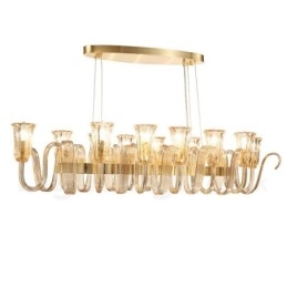 Lámpara colgante de aleación de aluminio de lujo, estilo rústico retro, de 12 luces, con pantalla de cristal