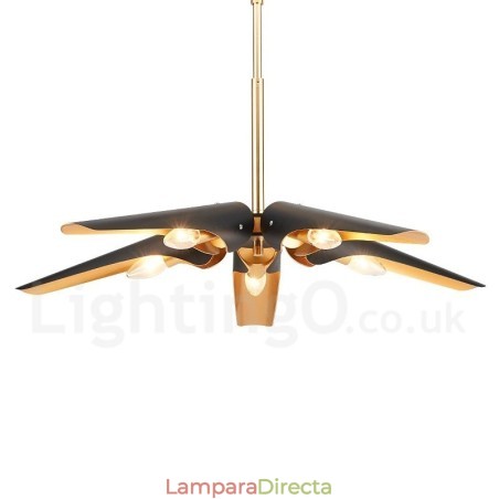 Lámpara colgante de aleación de aluminio de lujo, estilo rústico retro, de 5 luces, con pantalla de aleación de aluminio. Lámpara colgante de aleación de aluminio de lujo, estilo rústico retro, de 5 luces, con pantalla de aleación de aluminio.