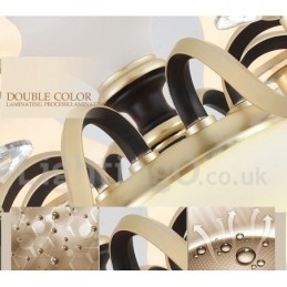 Lámpara colgante de cristal rústica retro de lujo de 8 luces con pantalla de cristal