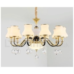 Lámpara colgante de cristal de lujo rústica retro con pantalla de cristal
