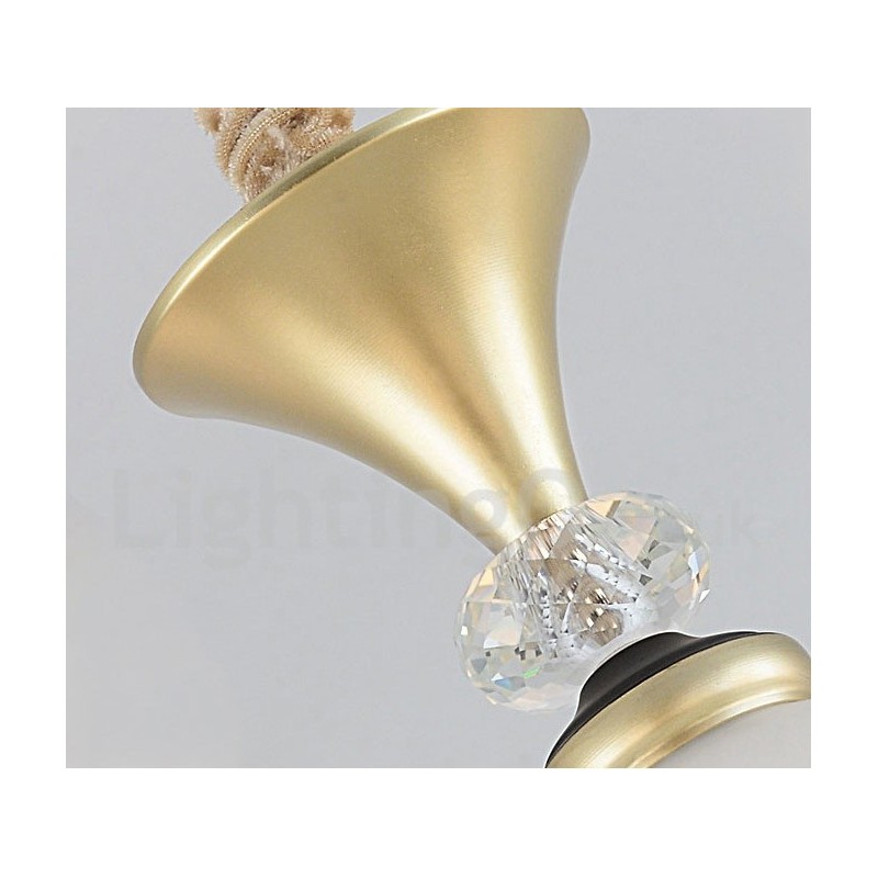 Lámpara colgante de cristal rústica retro de lujo de 12 luces con pantalla de cristal