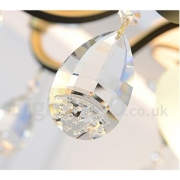 Lámpara colgante de cristal rústica retro de lujo de 12 luces con pantalla de cristal