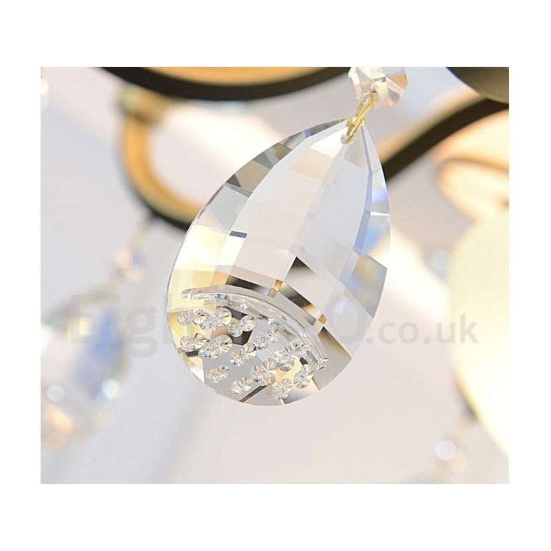 Lámpara colgante de cristal rústica retro de lujo de 12 luces con pantalla de cristal