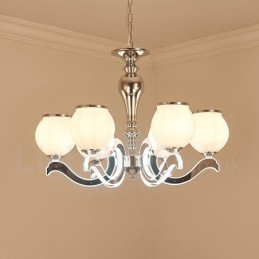 Lámpara colgante moderna contemporánea de lujo de 6 luces con pantalla de cristal
