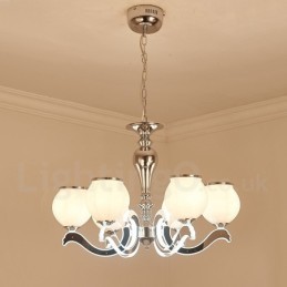 Lámpara colgante moderna contemporánea de lujo de 6 luces con pantalla de cristal