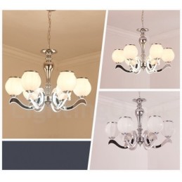 Lámpara colgante moderna contemporánea de lujo de 6 luces con pantalla de cristal