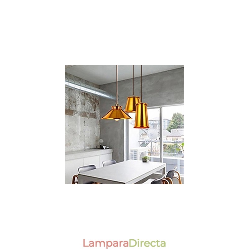 Lámpara colgante de metal de 3 luces, estilo mini, moderna y contemporánea