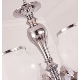 Lámpara colgante moderna contemporánea de lujo de 6 luces con pantalla de cristal