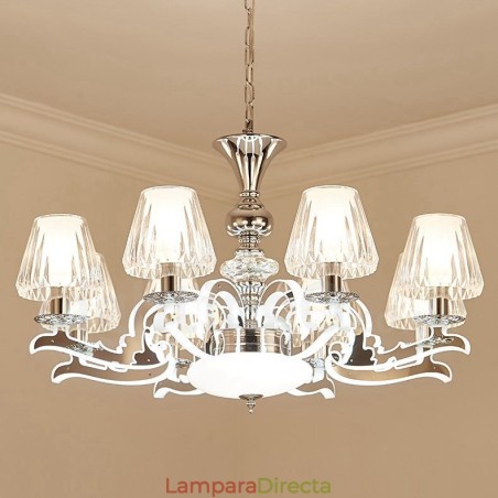 Lámpara colgante de cristal de lujo rústica retro con pantalla de cristal Lámpara colgante de cristal de lujo rústica retro con pantalla de cristal