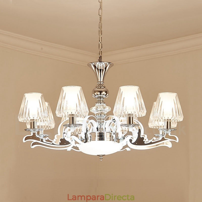 Lámpara colgante de cristal de lujo rústica retro con pantalla de cristal