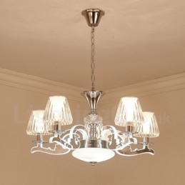 Lámpara colgante de cristal de lujo rústica retro con pantalla de cristal