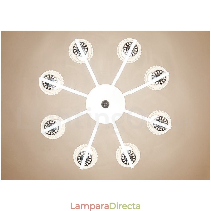 Lámpara colgante de cristal de lujo rústica retro con pantalla de cristal