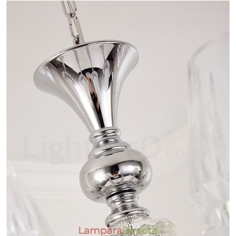 Lámpara colgante de cristal de lujo rústica retro con pantalla de cristal