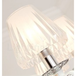 Lámpara colgante de cristal de lujo rústica retro con pantalla de cristal