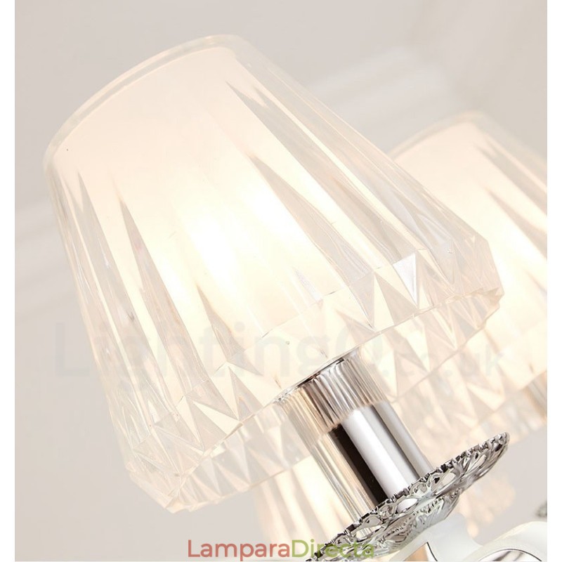 Lámpara colgante de cristal de lujo rústica retro con pantalla de cristal