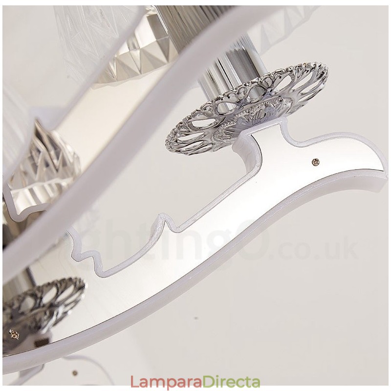 Lámpara colgante de cristal de lujo rústica retro con pantalla de cristal