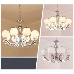 Lámpara colgante moderna contemporánea de lujo de 8 luces con pantalla de cristal