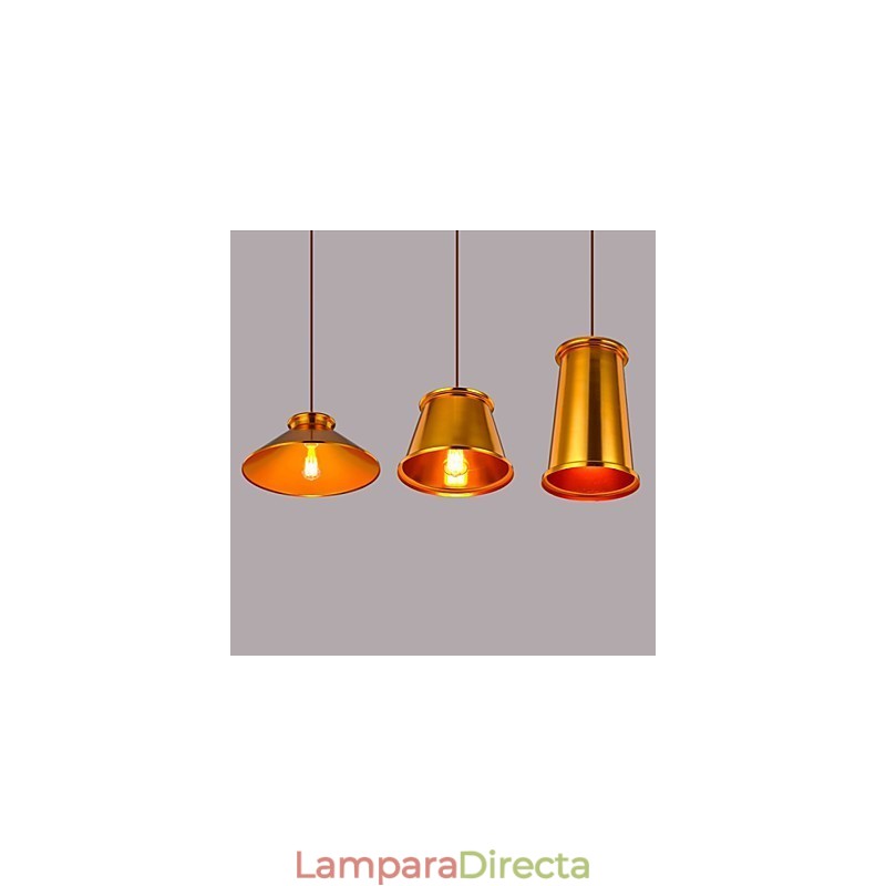 Lámpara colgante de metal de 3 luces, estilo mini, moderna y contemporánea