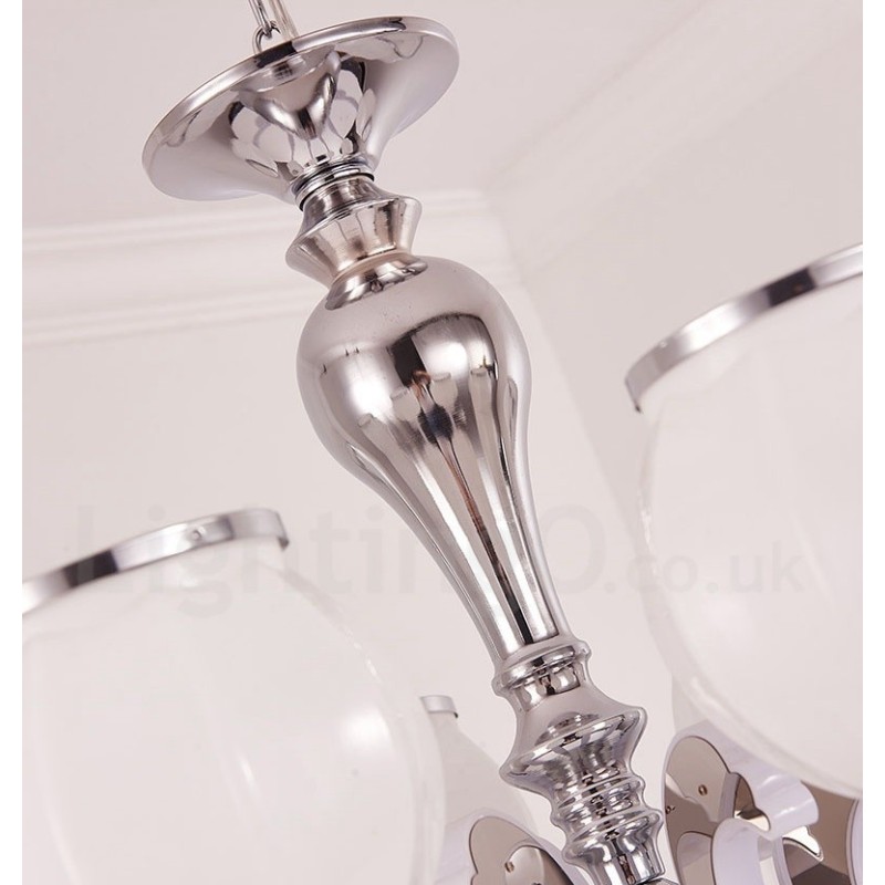 Lámpara colgante moderna contemporánea de lujo de 8 luces con pantalla de cristal