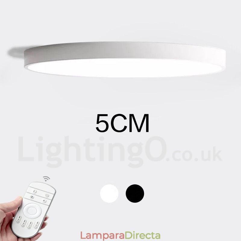 Lámpara de techo empotrada de estilo nórdico contemporáneo, ultrafina y regulable, con pantalla acrílica y control remoto. También se puede usar como luz de pared.