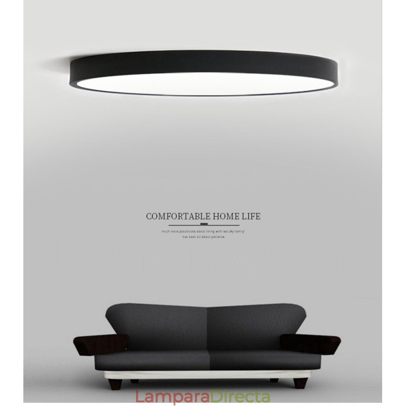 Lámpara de techo empotrada de estilo nórdico contemporáneo, ultrafina y regulable, con pantalla acrílica y control remoto. También se puede usar como luz de pared.