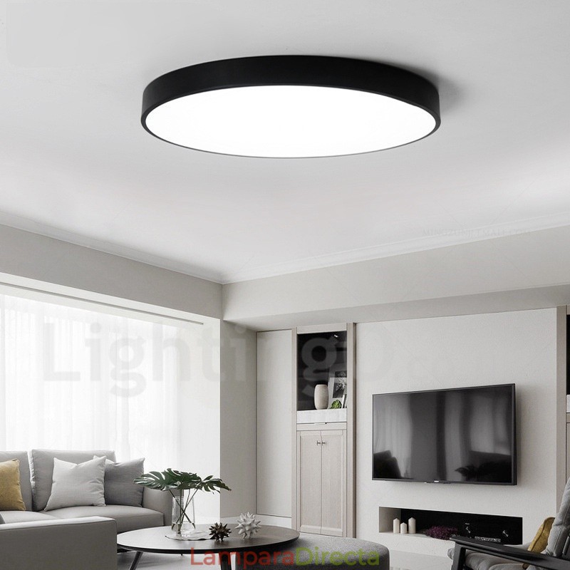 Lámpara de techo empotrada de estilo nórdico contemporáneo, ultrafina y regulable, con pantalla acrílica y control remoto. También se puede usar como luz de pared.