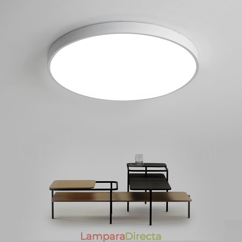 Lámpara de techo empotrada de estilo nórdico contemporáneo, ultrafina y regulable, con pantalla acrílica y control remoto. También se puede usar como luz de pared.