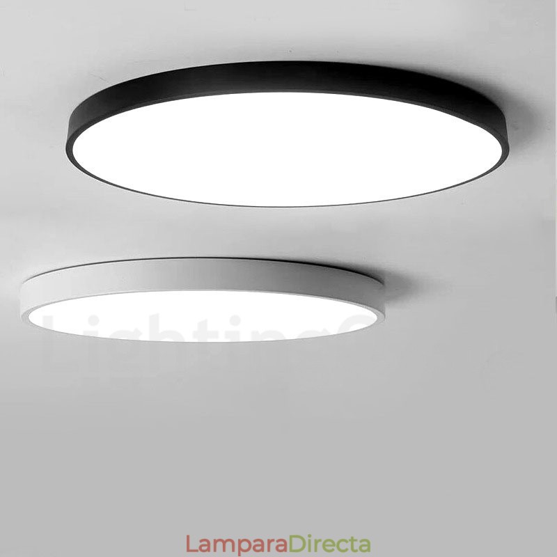 Lámpara de techo empotrada de estilo nórdico contemporáneo, ultrafina y regulable, con pantalla acrílica y control remoto. También se puede usar como luz de pared.