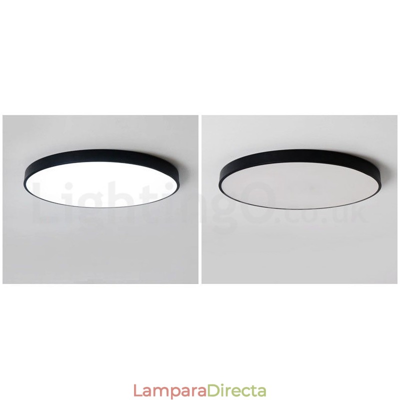 Lámpara de techo empotrada de estilo nórdico contemporáneo, ultrafina y regulable, con pantalla acrílica y control remoto. También se puede usar como luz de pared.