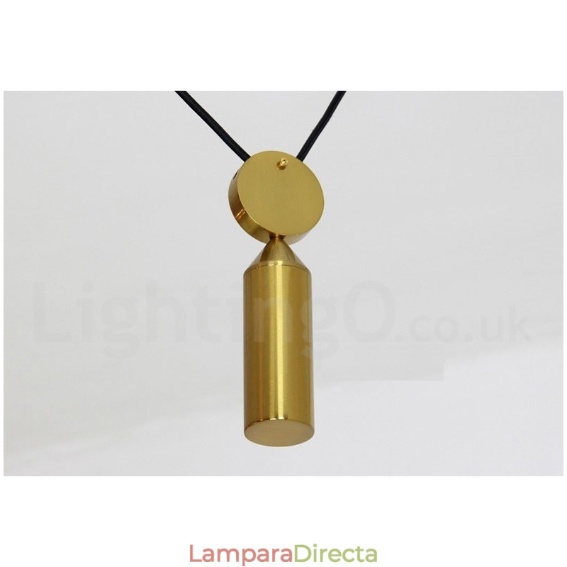 Lámpara colgante de techo de latón con diseño nórdico contemporáneo moderno de cobre puro y con subida y bajada.